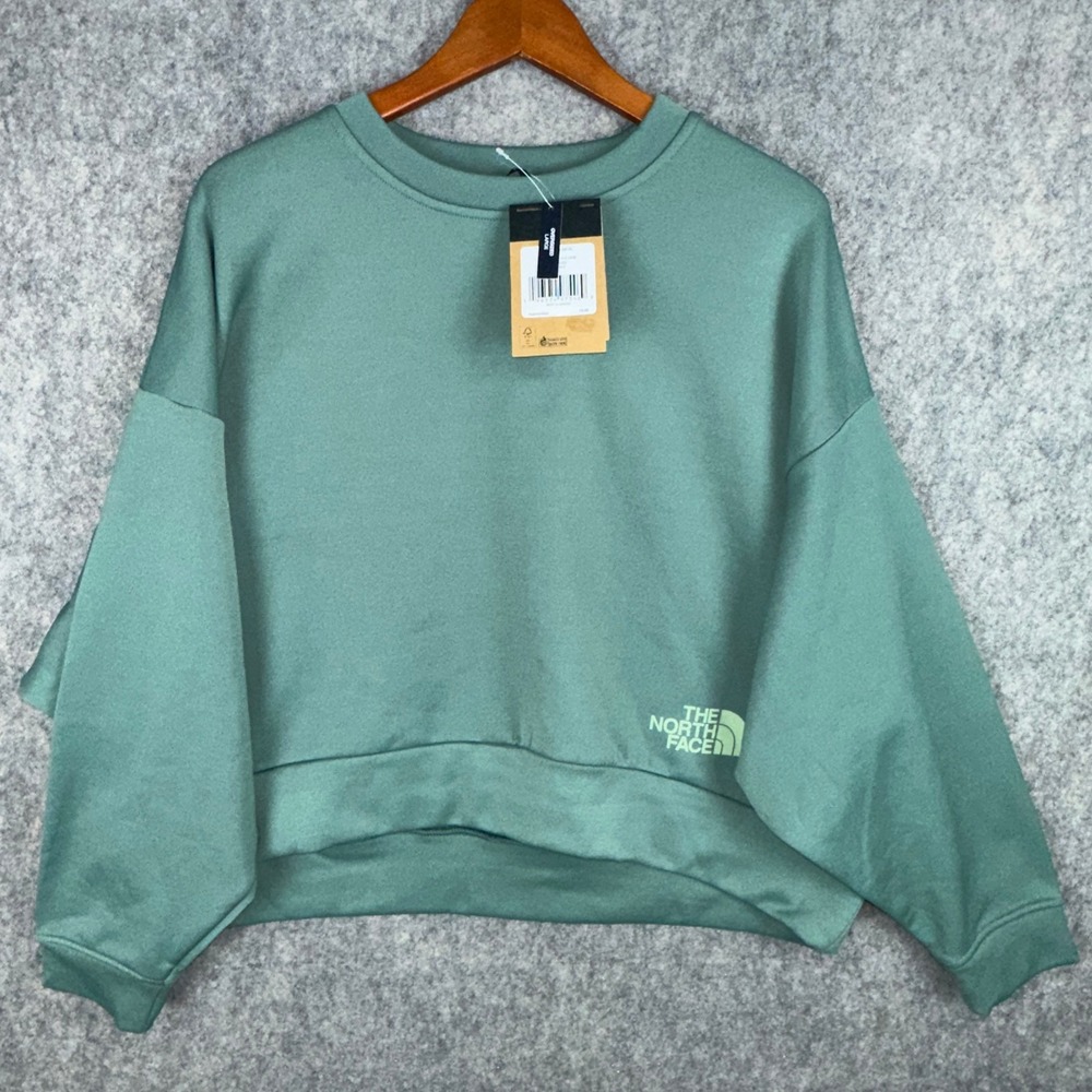 The North Face Sweatshirt Womens XL Green Horizon Performance Fleece Crew Crop